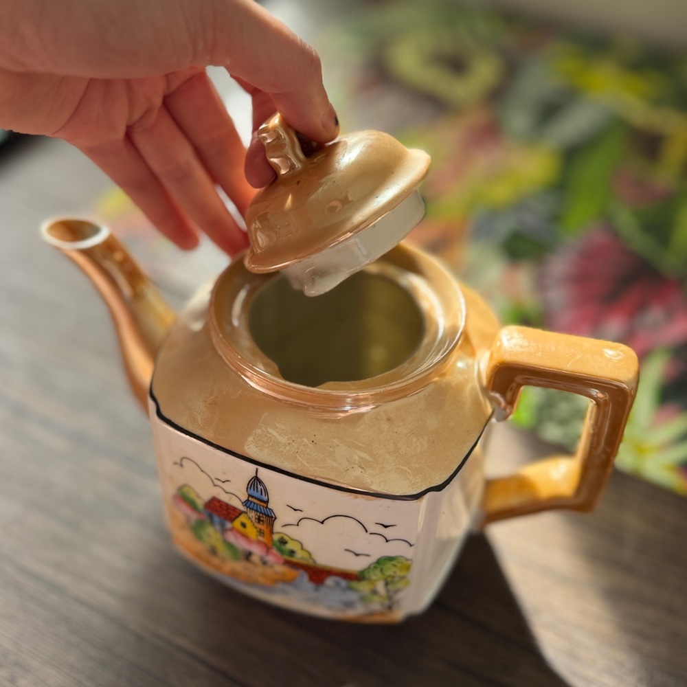 Vintage Ceramic Village Teapot